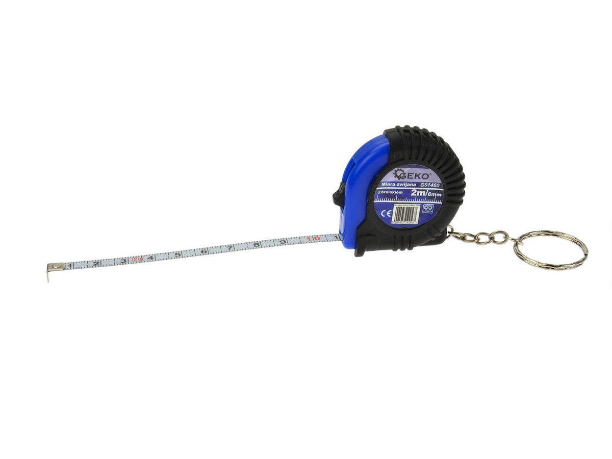 Rolmaat 2m x 6mm met sleutelring GEKO