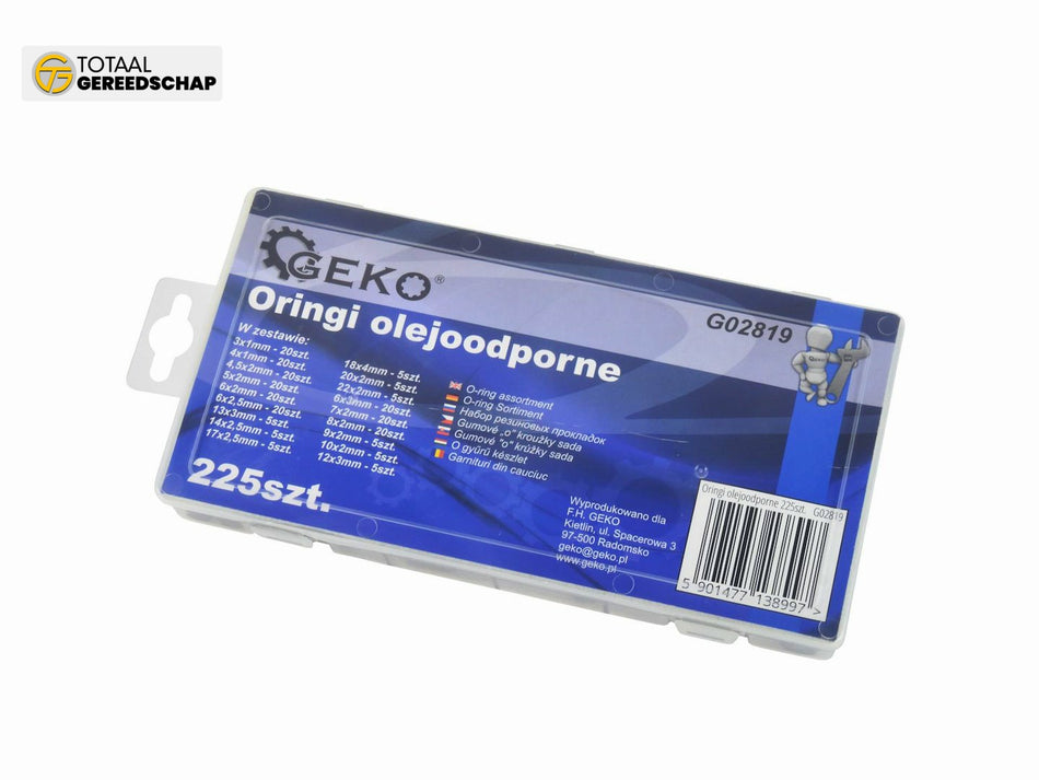 O-ring Assortment Various Sizes Oil Resistant Acid 225pcs