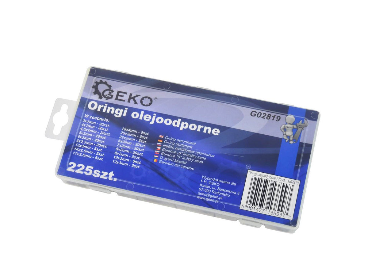 O-ring assortiment diverse maten olie- en zuurresistent 225 stuks