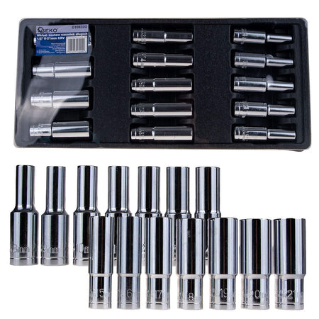 &Inzet - Set lange doppen 1/2" 8-21mm CRV