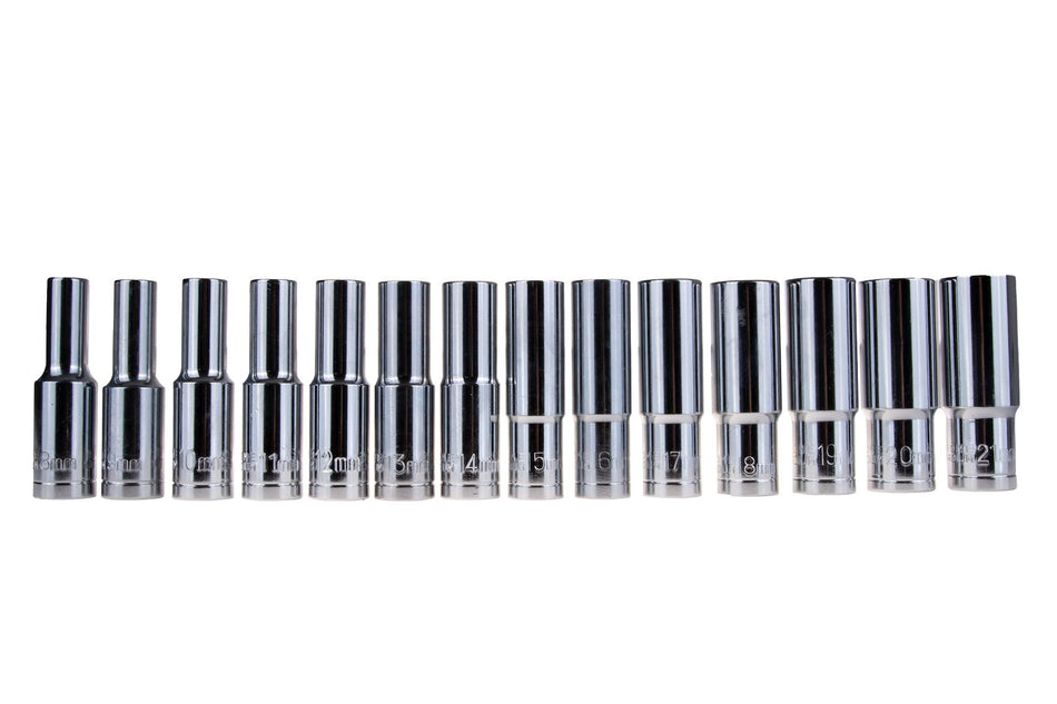 &Inzet - Set lange doppen 1/2" 8-21mm CRV
