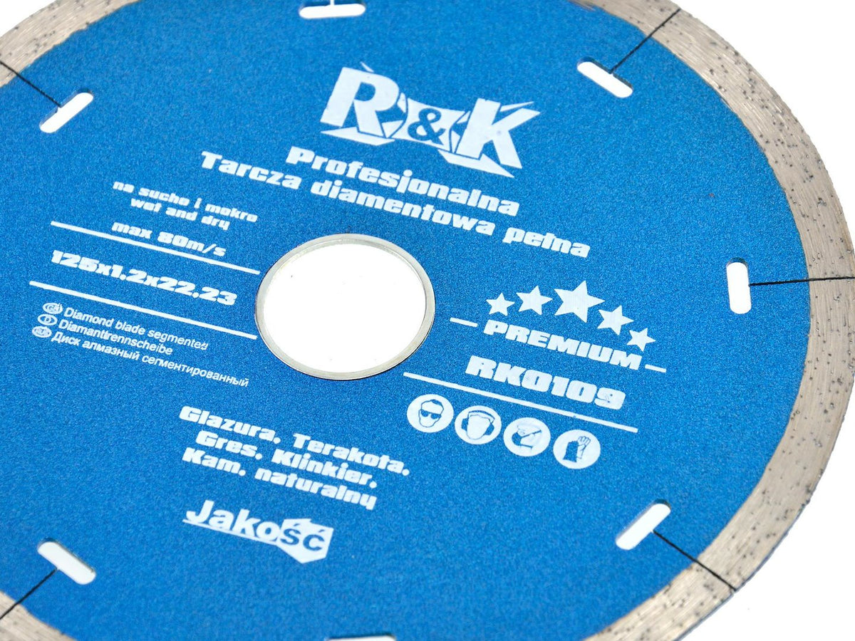 Vaste diamantschijf "hot pressed" 125mmx5x1,4x22.23mm R&K PREMIUM