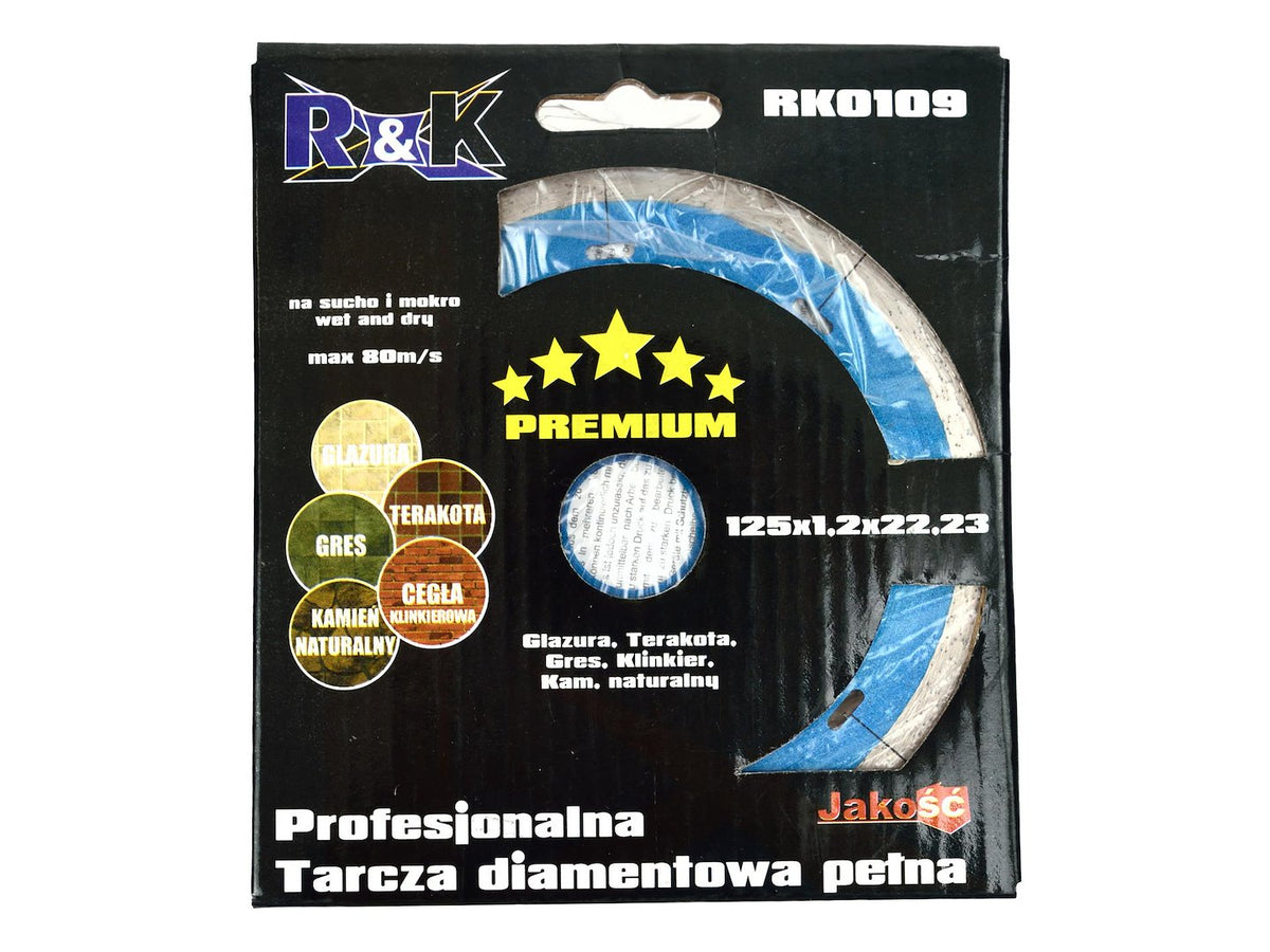 Vaste diamantschijf "hot pressed" 125mmx5x1,4x22.23mm R&K PREMIUM