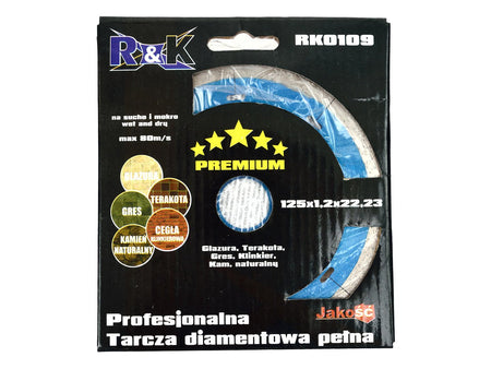 Vaste diamantschijf "hot pressed" 125mmx5x1,4x22.23mm R&K PREMIUM