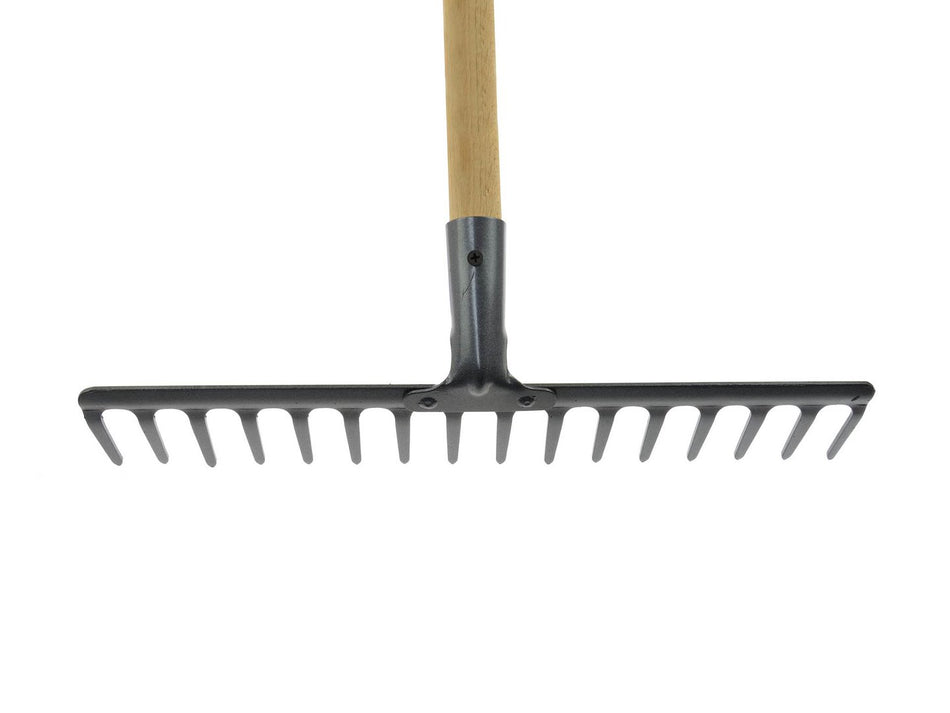 Hark met 16 tanden en houten steel