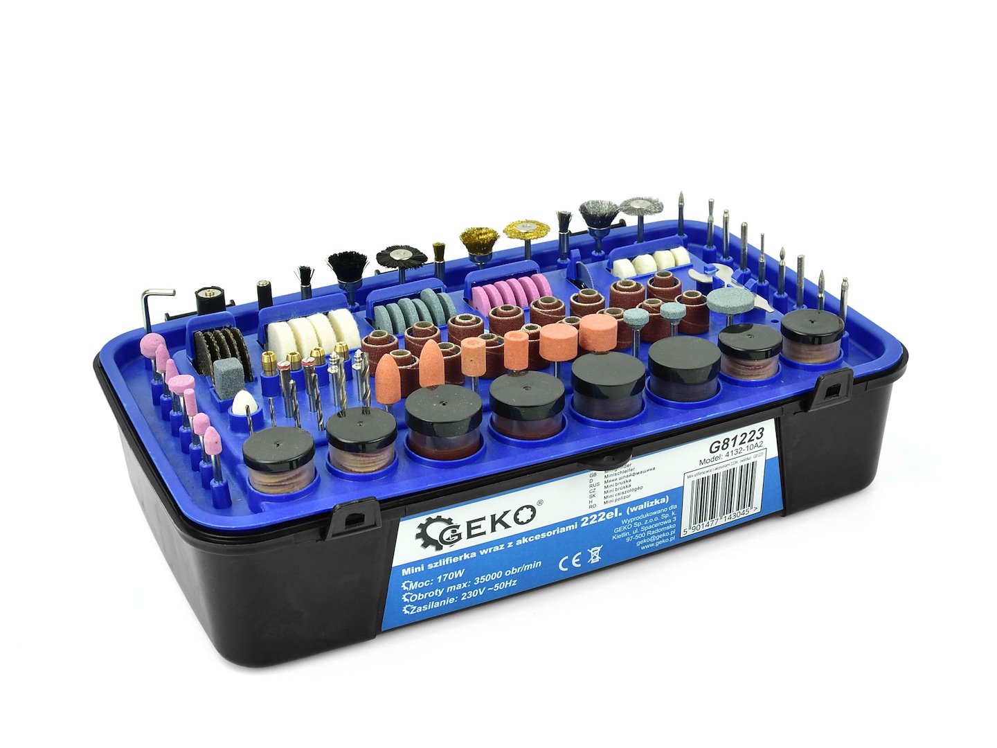 Multigereedschap met Flex-as en Accessoires Assortiment 222 stuks