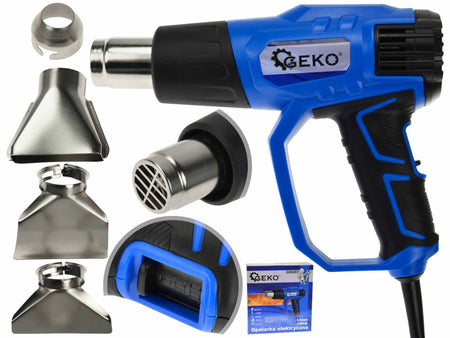 Heteluchtpistool 2000W vermogensregeling + 4 stuks accessoires