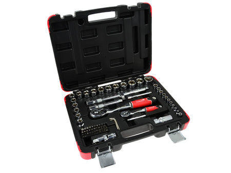 TVARDY Gereedschapsset voor monteurs gepolijst chroom 72 dlg 1/2" & 1/4" aandrijving
