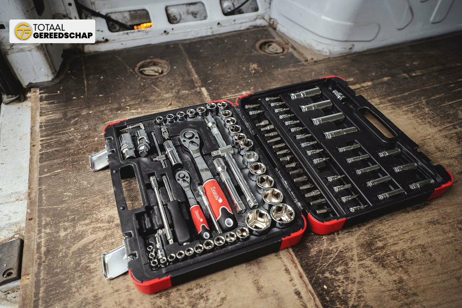 TVARDY Mechanics Tools Set Polished Chrome 94 pcs 1/2" & 1/4" Drive