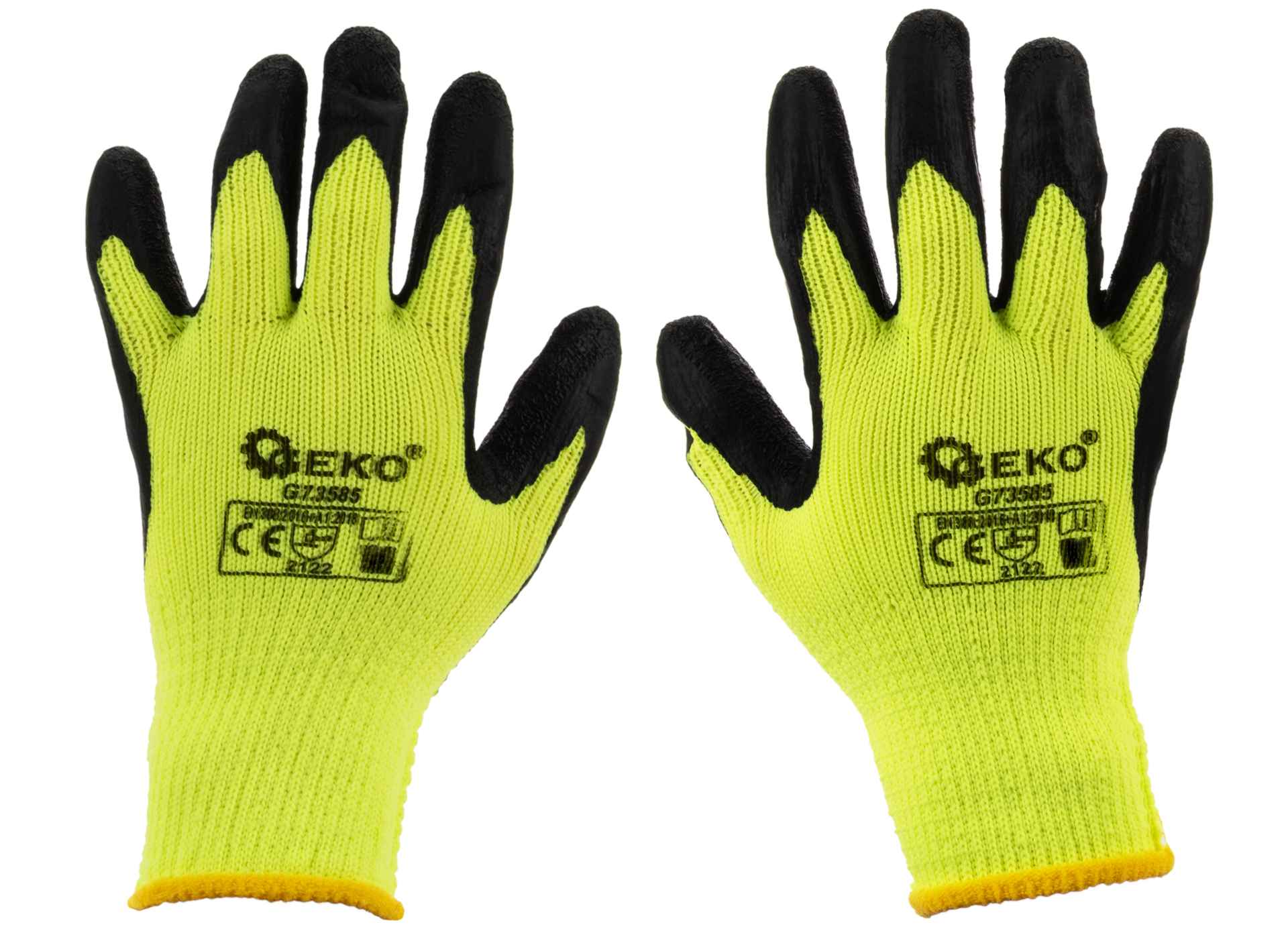 Acrylvoering gekreukte latex gecoate handschoen voor winter GROEN maat: 9