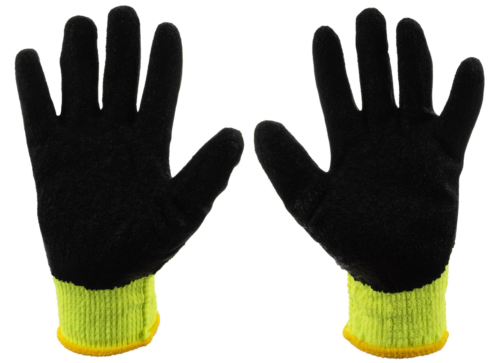Acrylvoering gekreukte latex gecoate handschoen voor winter GROEN maat: 9