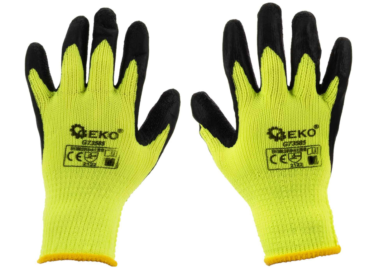 Acrylvoering gekreukte latex gecoate handschoen voor winter GROEN maat: 10