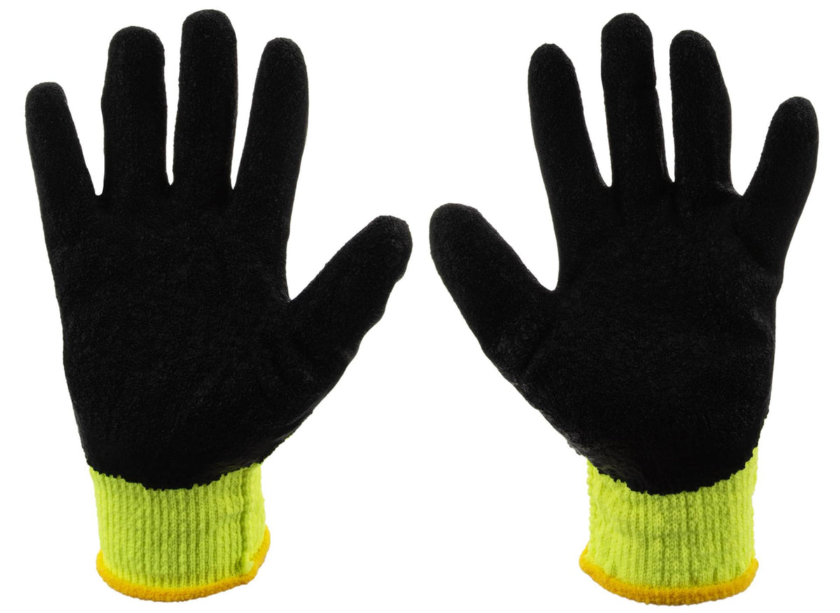 Acrylvoering gekreukte latex gecoate handschoen voor winter GROEN maat: 10