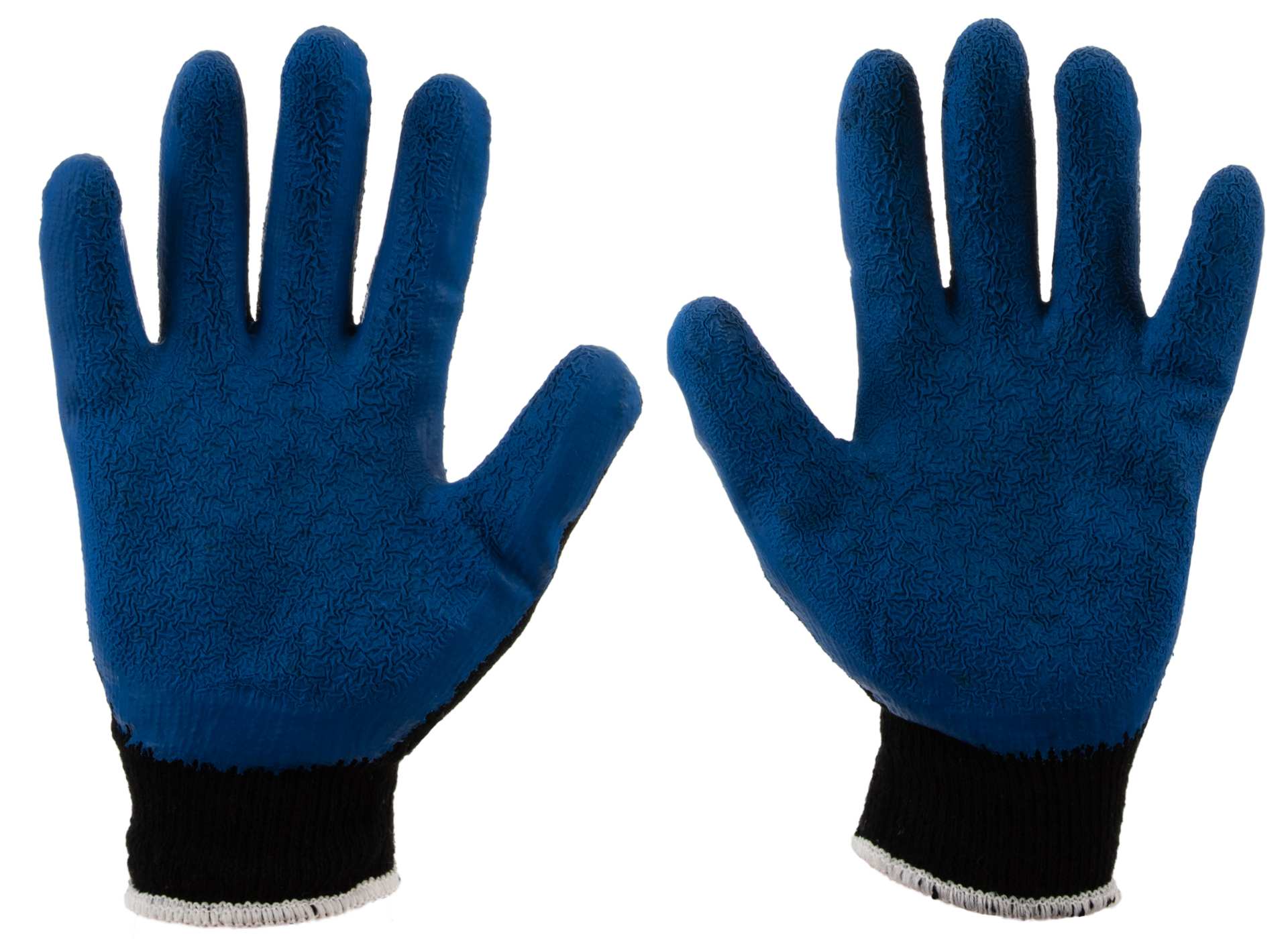 Acrylvoering gekreukte latex gecoate handschoen voor winter BLAUW maat: 9