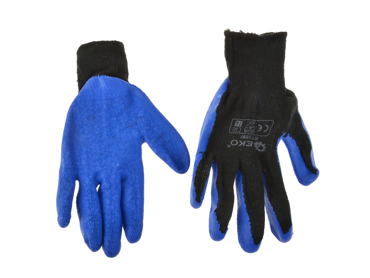 Acrylvoering gekreukte latex gecoate handschoen voor winter BLAUW maat: 10