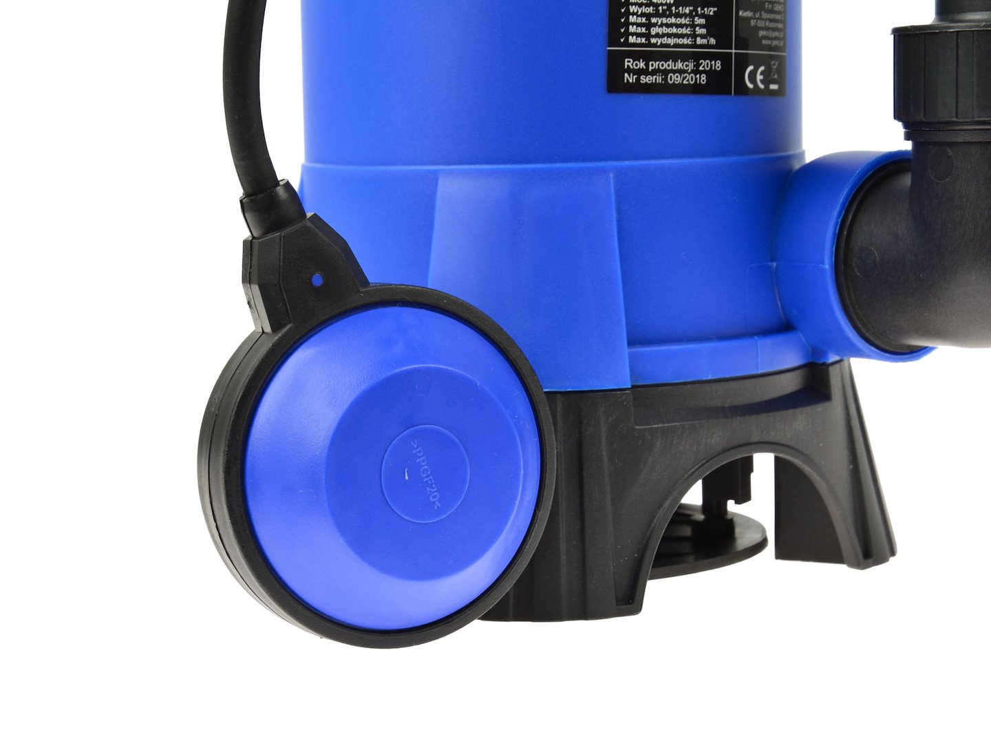 Plastic dompelbare vuilwaterpomp met vlotterschakelaar 400W type 2