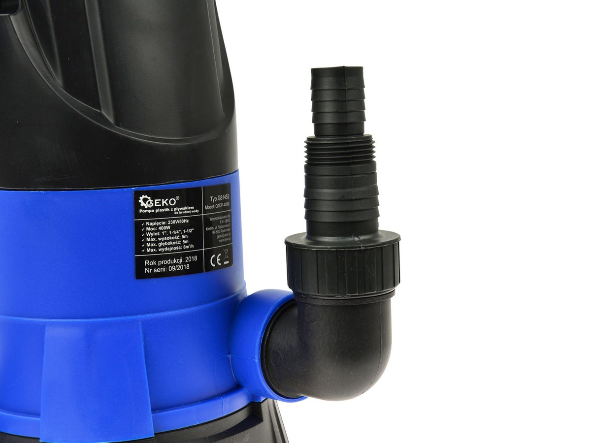 Plastic dompelbare vuilwaterpomp met vlotterschakelaar 400W type 2