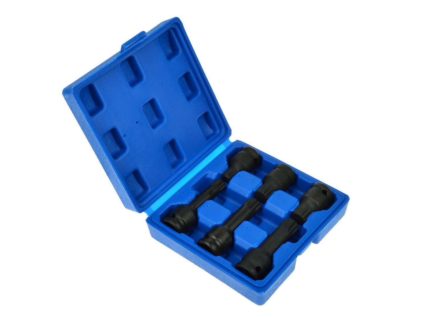 Spline-dopsleutelset chroom-molybdeen M14 M16 M18 43mm en 78mm