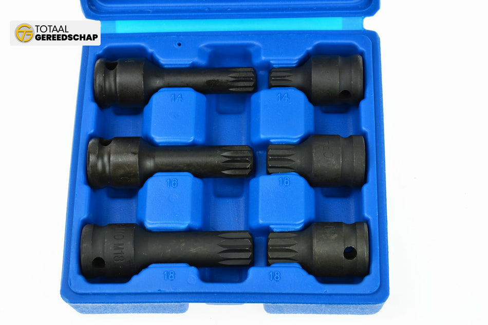 Spline set sockets cr-mo M14 M16 M18 43mm and 78mm