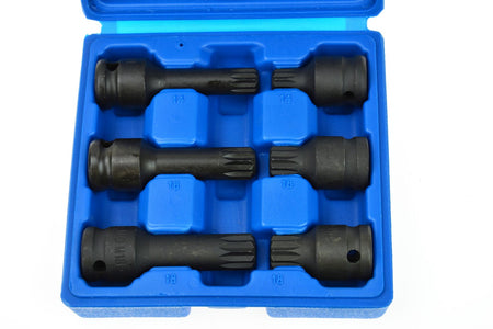 Spline-dopsleutelset chroom-molybdeen M14 M16 M18 43mm en 78mm