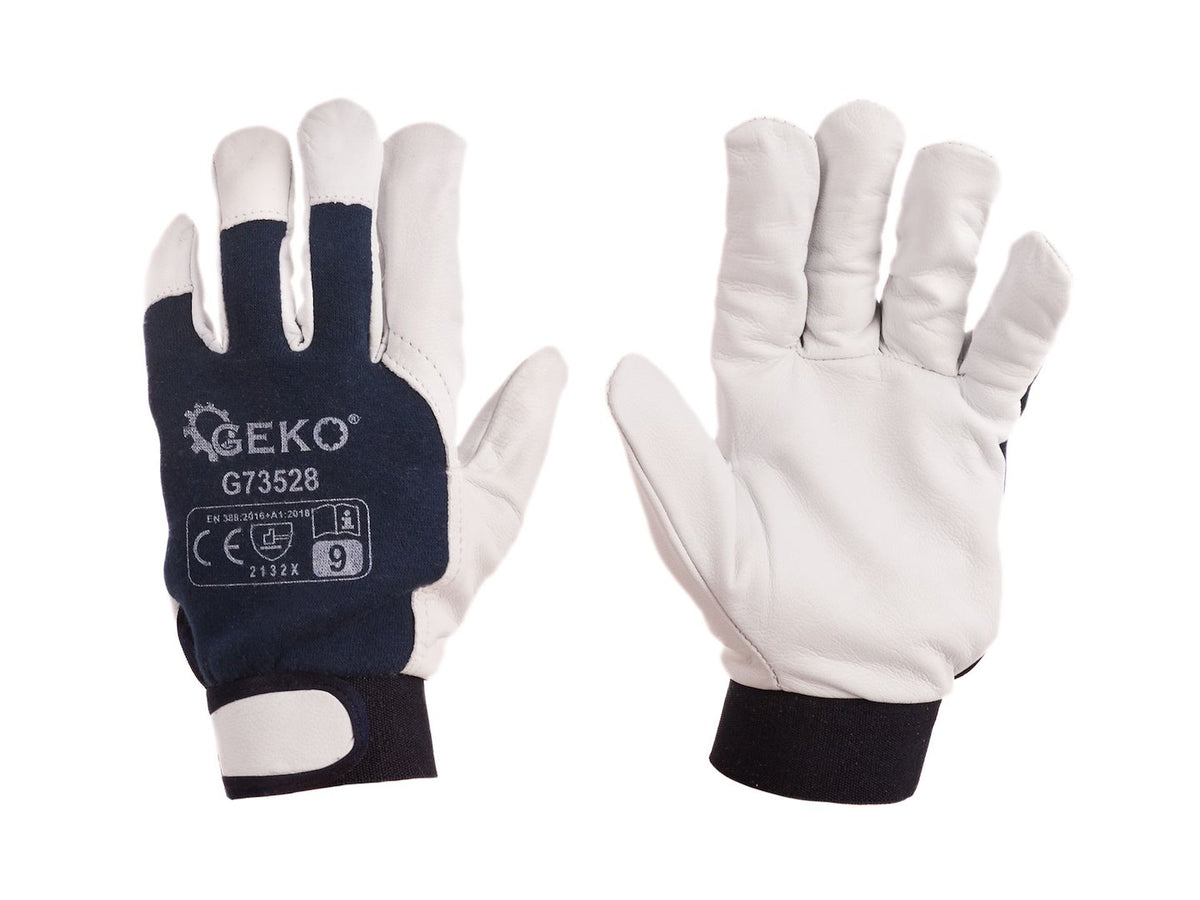Leren montagedhandschoenen, geitenleer - klittenband, maat 9 (12/120)
