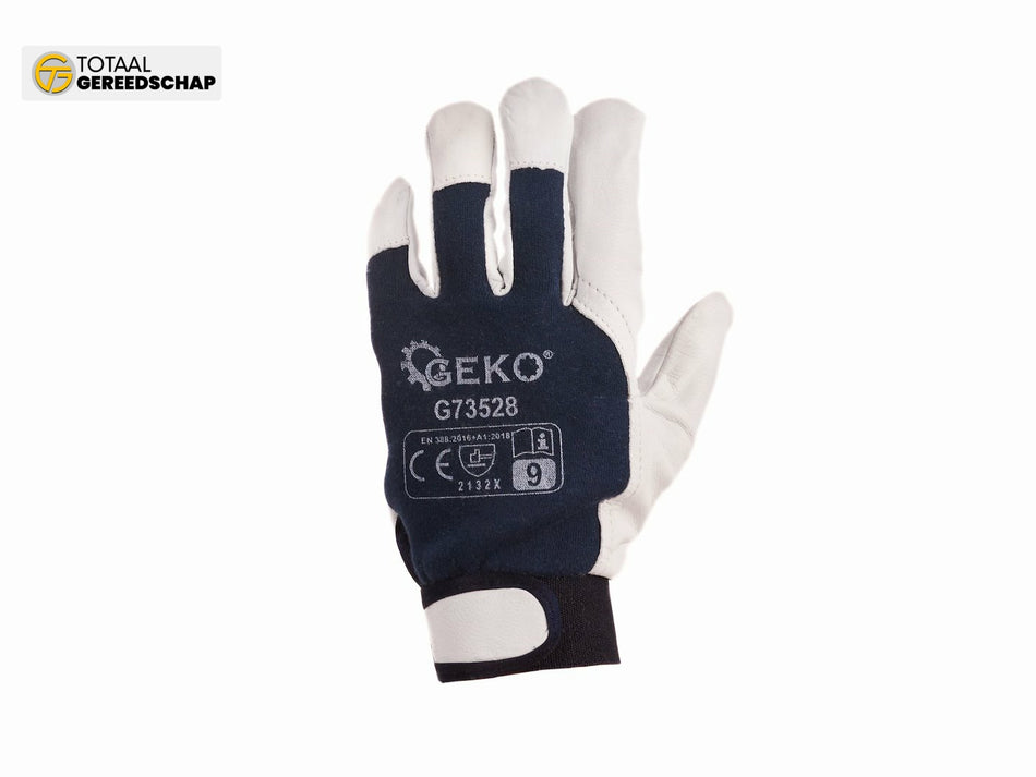 Leather Assembly Work Gloves, Goat Leather - Velcro, Size 9 (12/120)