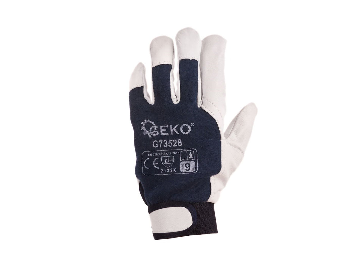 Leren montagedhandschoenen, geitenleer - klittenband, maat 9 (12/120)