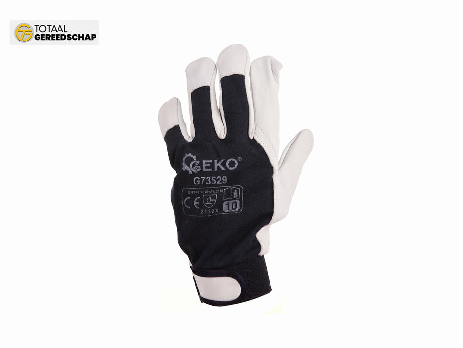 Leather Assembly Work Gloves, Goat Leather - Velcro, Size 10 (12/120)