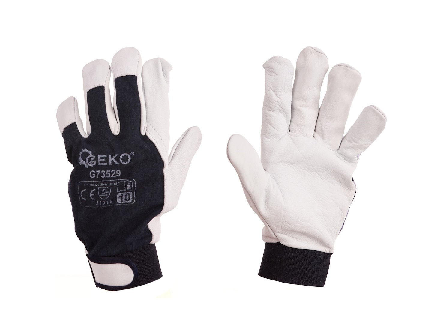 Leren montagedhandschoenen, geitenleer - klittenband, maat 10 (12/120)
