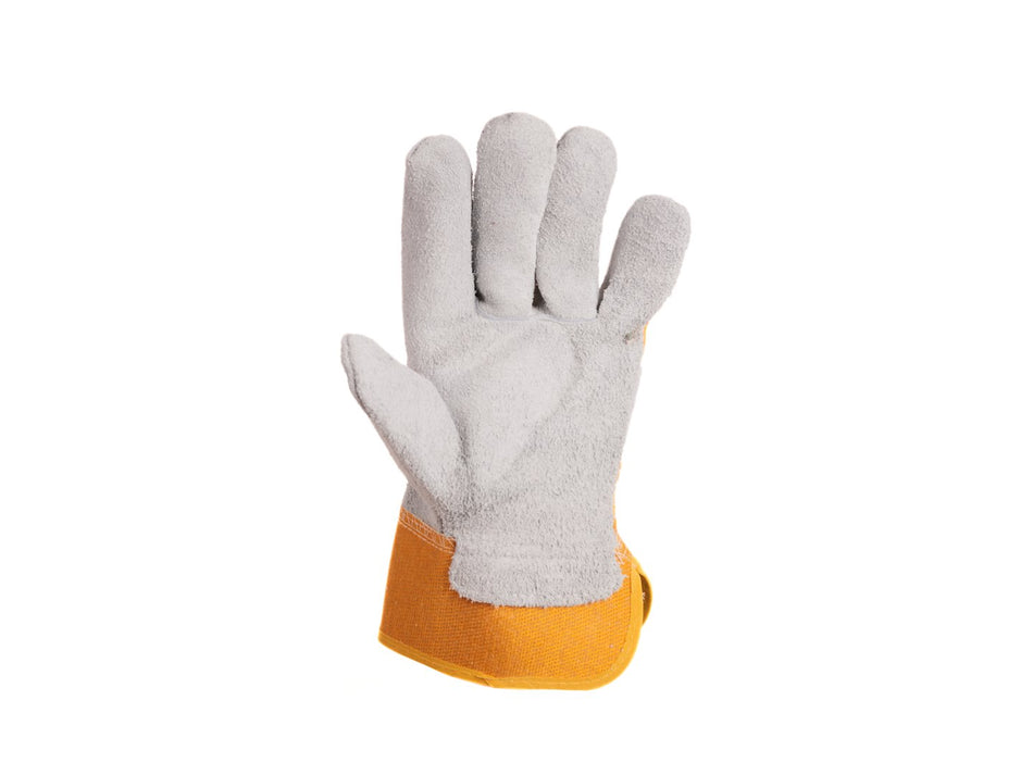 Leren handschoenen met polyester achterkant