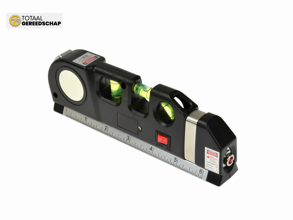 Multifunctionele laserwaterpas met 2,5 m meetlint