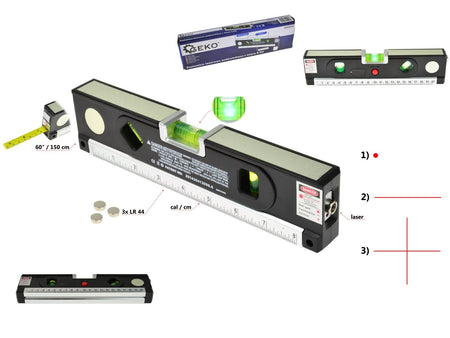 Multifunctionele laserwaterpas met meetlint 1,5 m