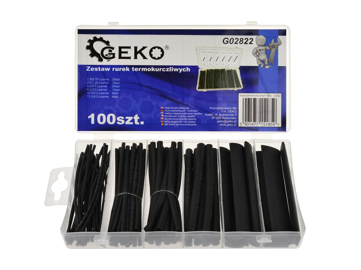 Assortiment krimpkous zwart 100 stuks
