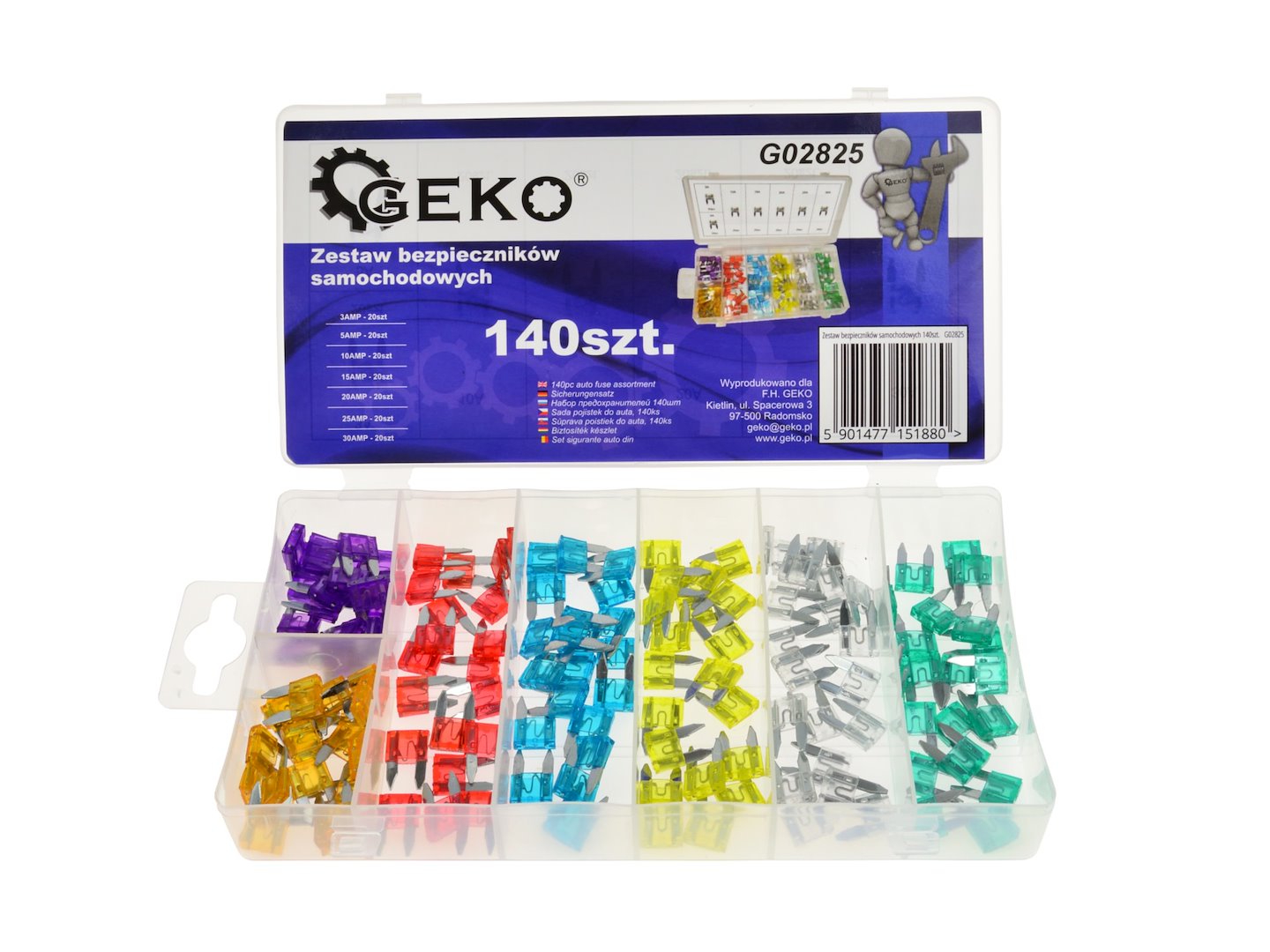 140-delige mini-autosikeringen set