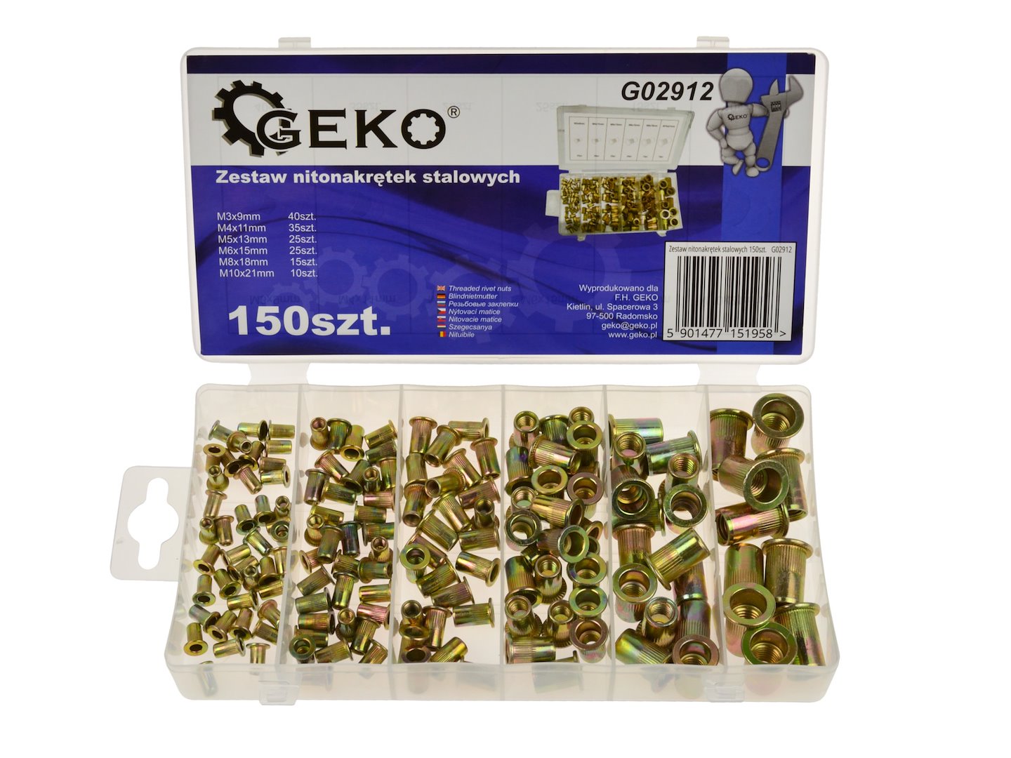 Stalen klinkmoeren assortiment 150 stuks