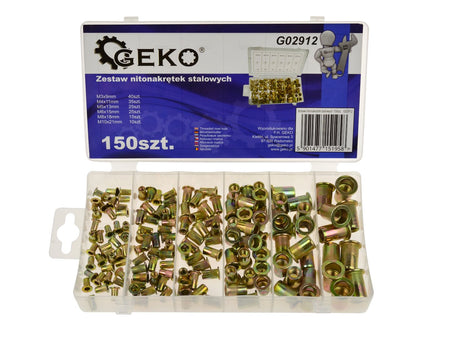 Stalen klinkmoeren assortiment 150 stuks
