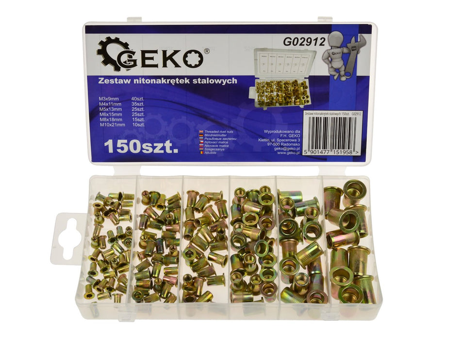 Stalen klinkmoeren assortiment 150 stuks