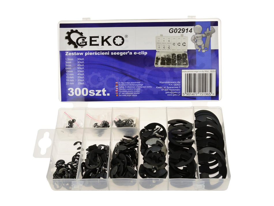 300 stuks E-clip roestvrijstalen externe borgveer assortiment set