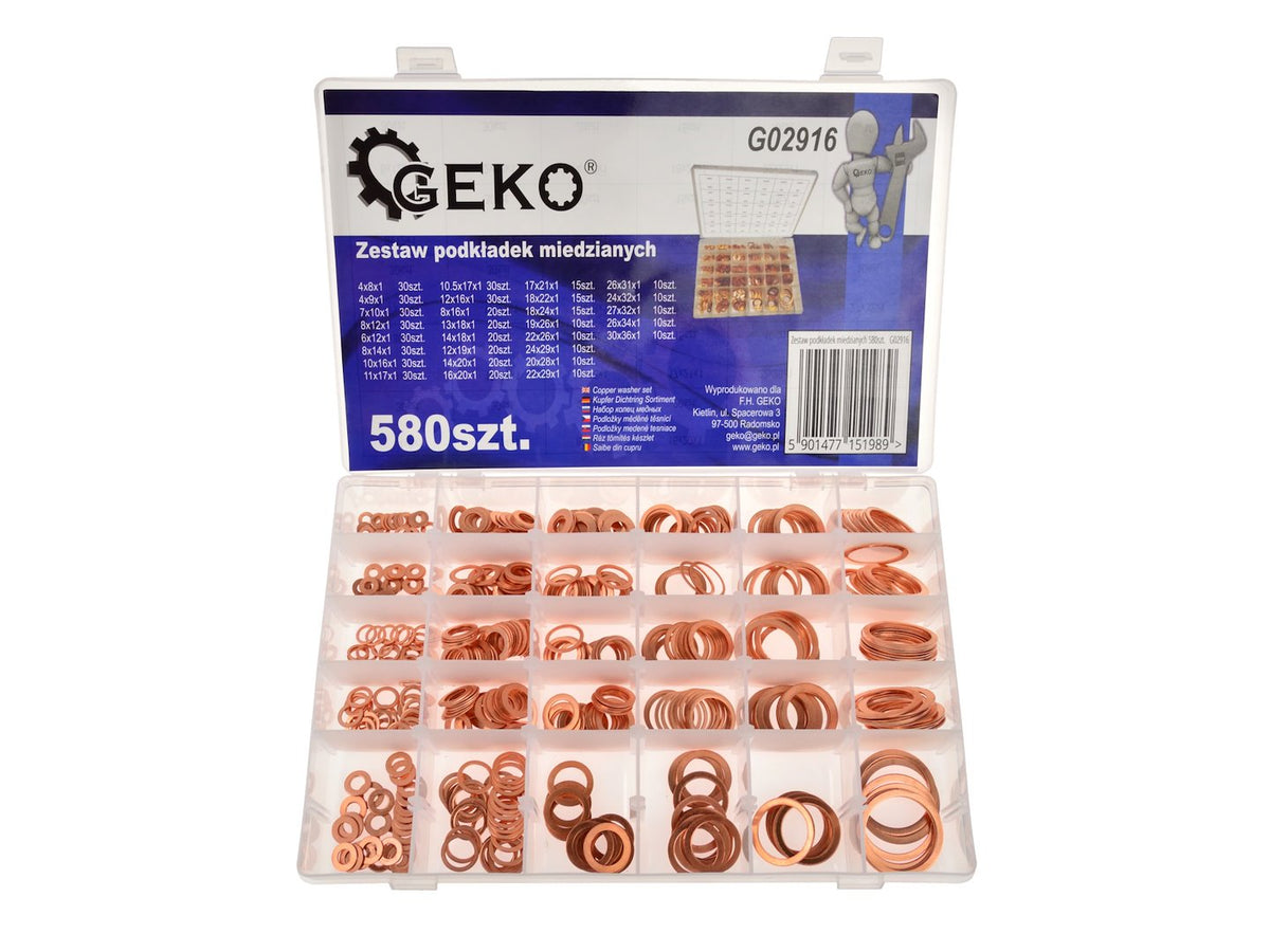 580 stuks metrische koperen ringetjes assortiment