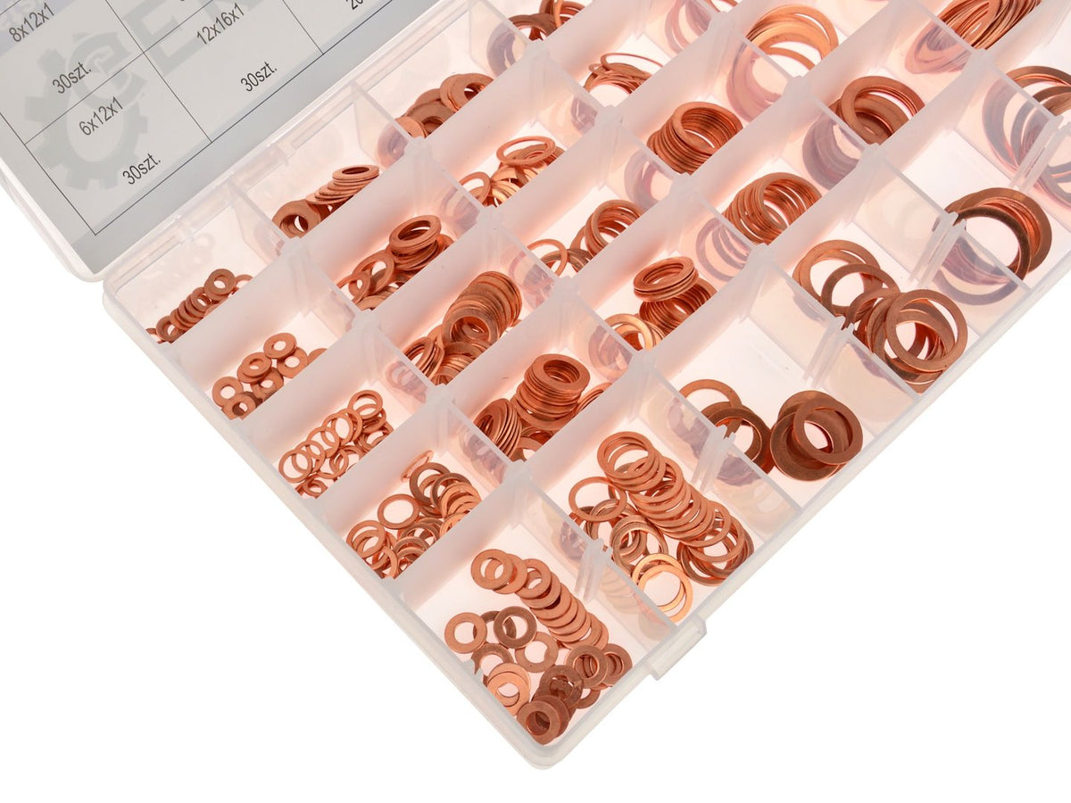 580 stuks metrische koperen ringetjes assortiment