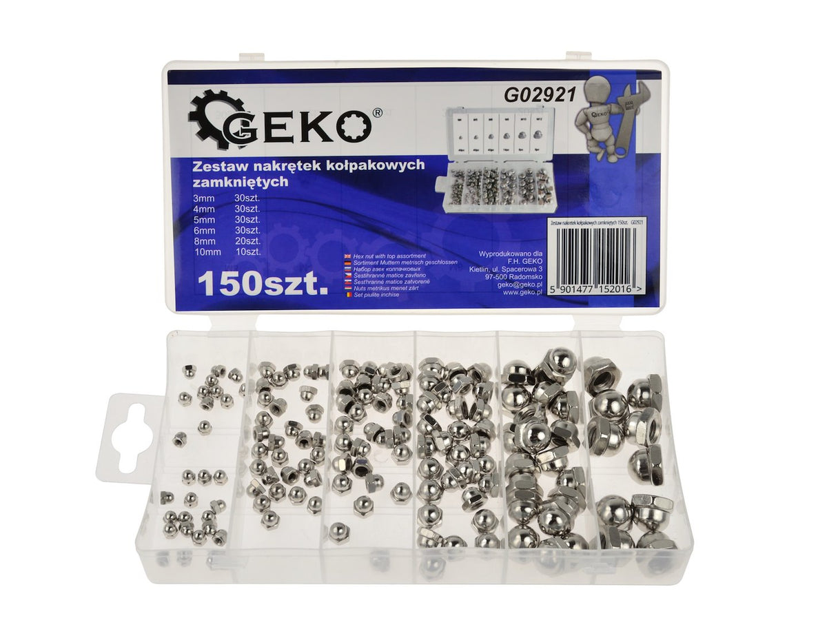 150 stuks kap zeskantmoer assortiment