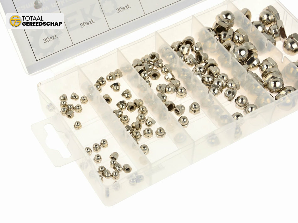 150pcs cap hex nut assortment