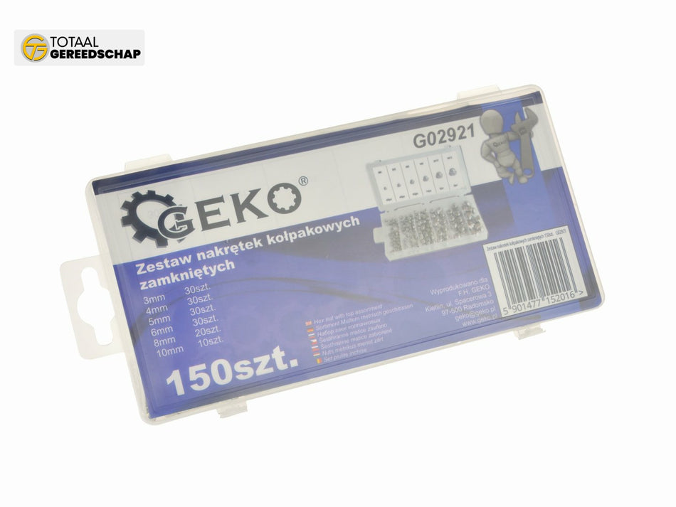 150pcs cap hex nut assortment