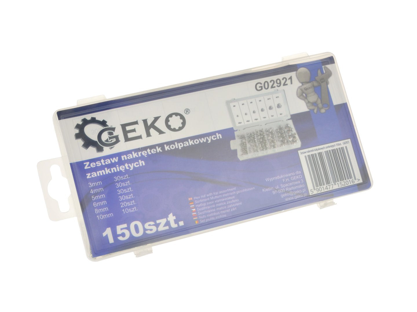 150 stuks kap zeskantmoer assortiment