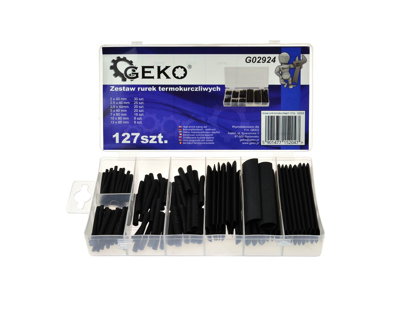 Assortiment krimpkous zwart 127 stuks