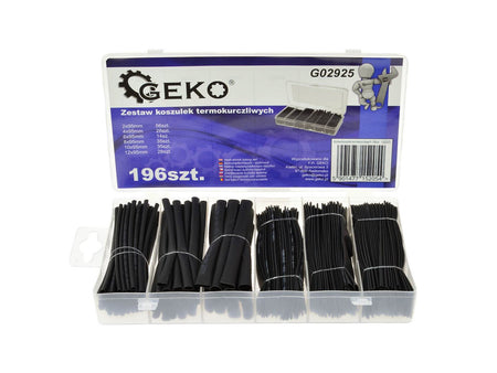 Assortiment krimpkous zwart 196 stuks
