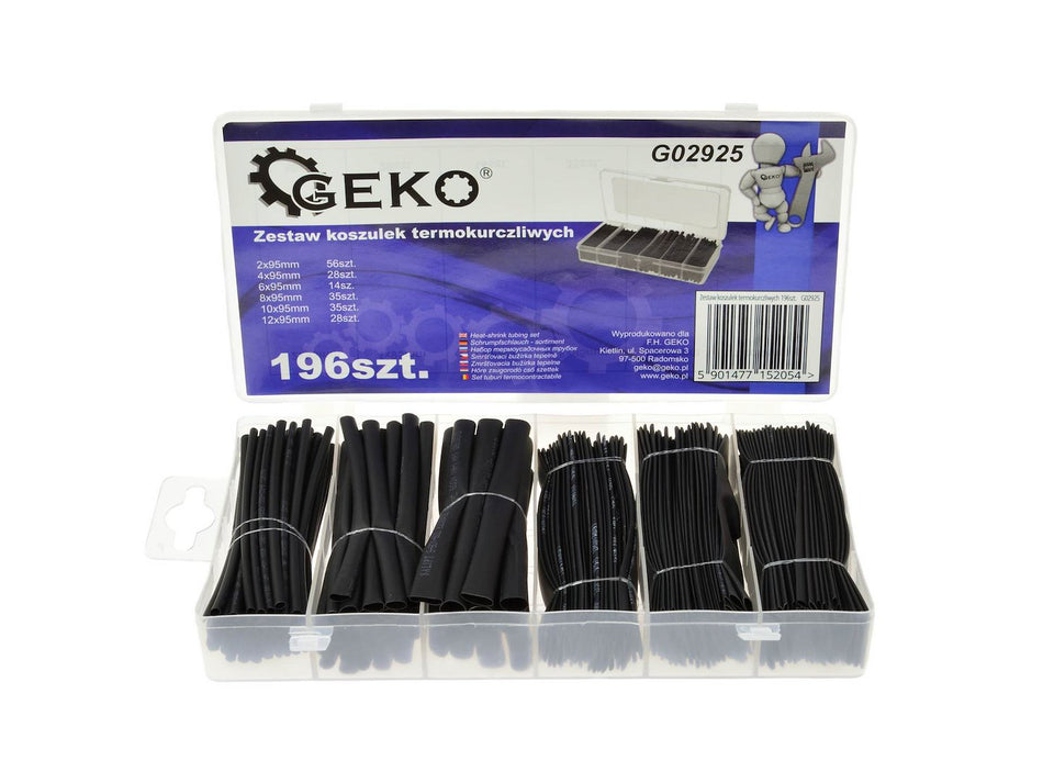 Assortiment krimpkous zwart 196 stuks