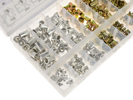 Stalen / aluminium klinkmoeren assortiment 300 stuks