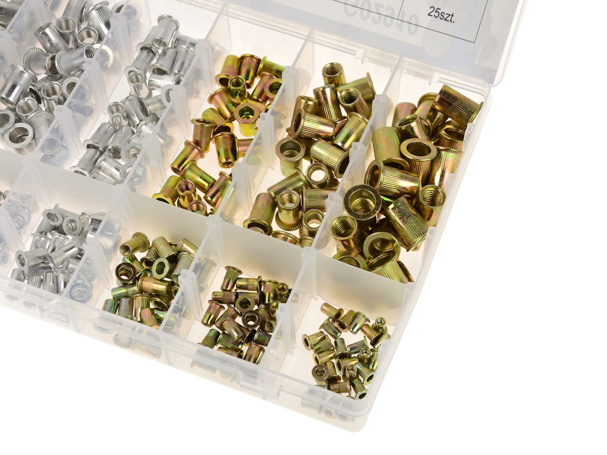 Stalen / aluminium klinkmoeren assortiment 300 stuks