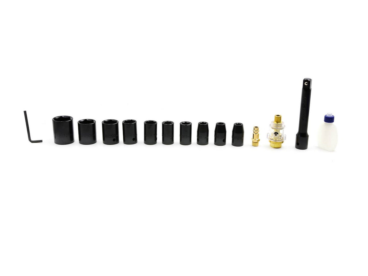 Luchtslagmoersleutel 1/2" met dopsleutelset